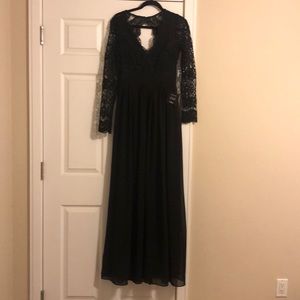 Lulus long sleeve black dress NWT